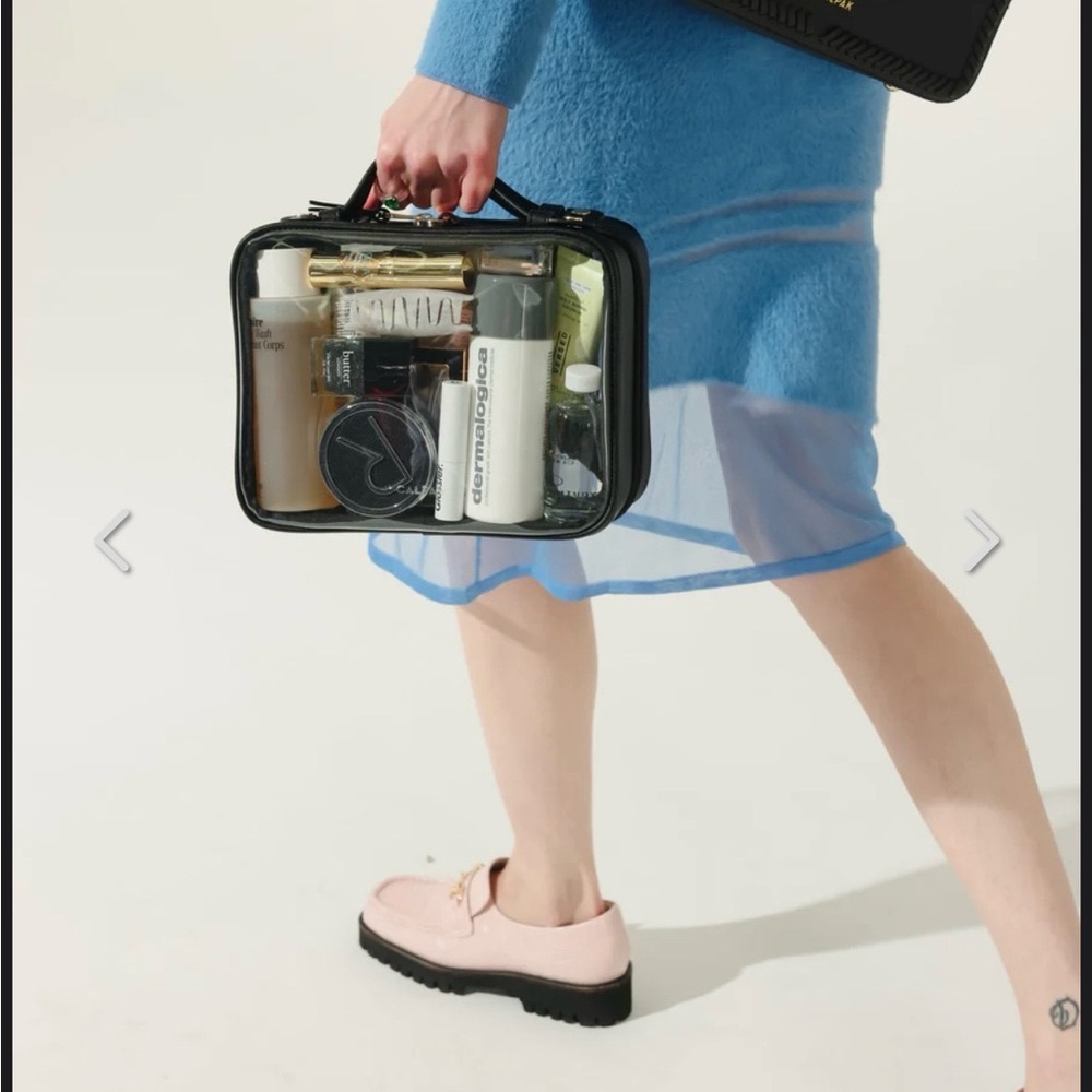 Calpak Medium Clear Cosmetics Case Black